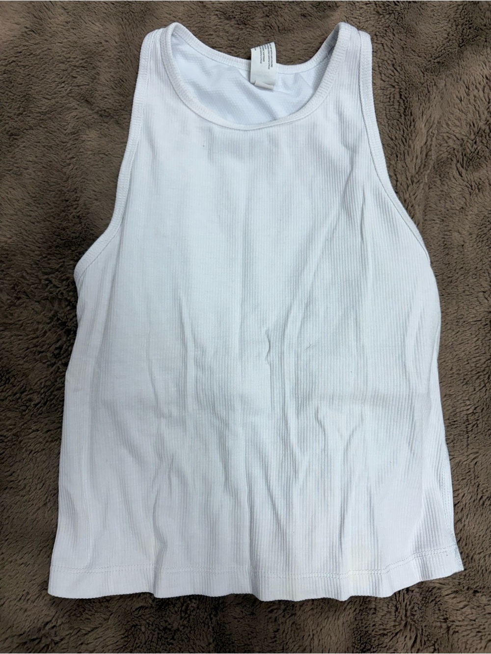 Yogalicious White Ribbed Cropped Tank - Picture 4 of 4